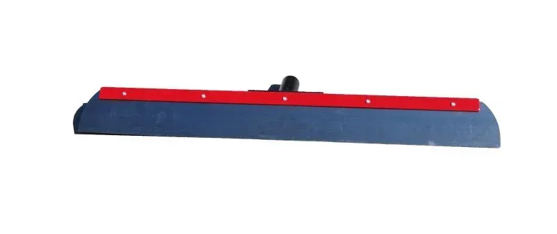 Concrete floor smoother with adjustable bracket for leveling and finishing wet concrete.