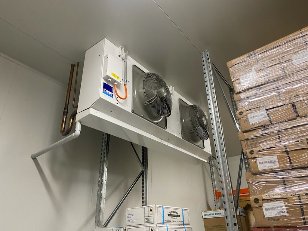 White Industrial Cooler with Two Fans – Refrigeration & Air Conditioning in Port Stephens, NSW