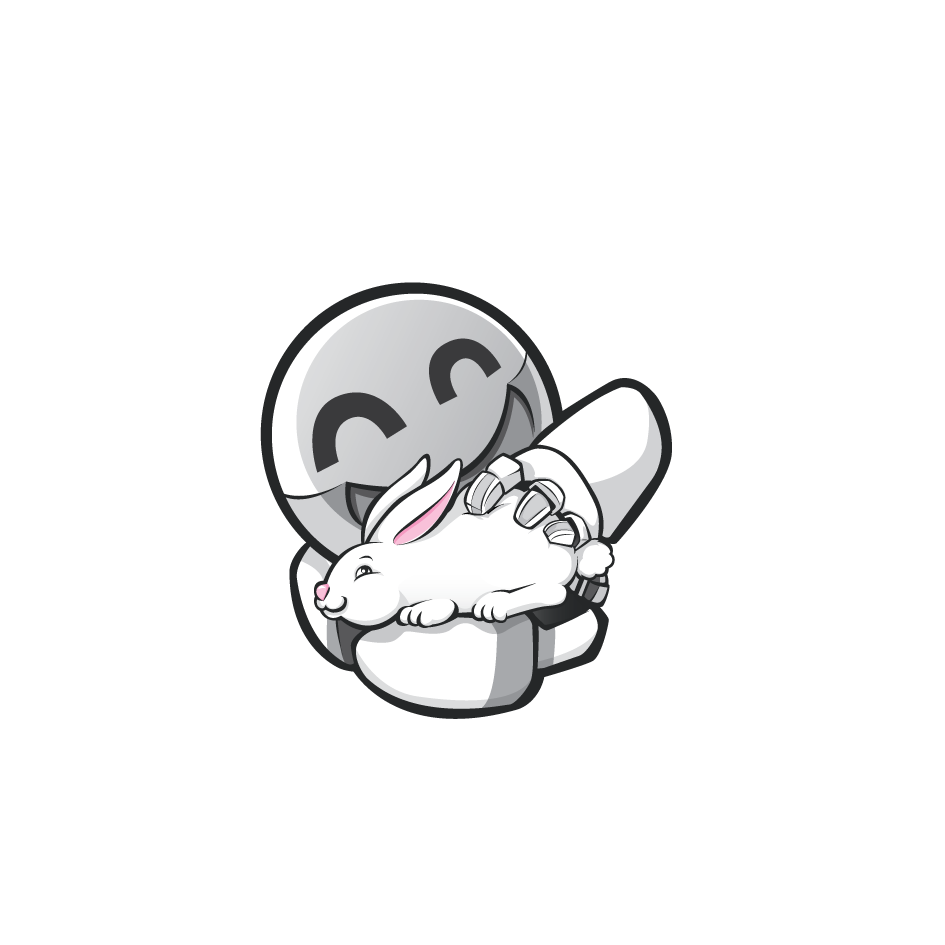 LZ character happily holding a bunny rabbit