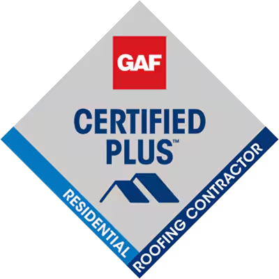 GAF Certified Plus Contractor badge, Select Exteriors & Roofing