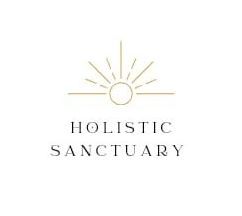 Logo: gold sunburst over a circle, text 