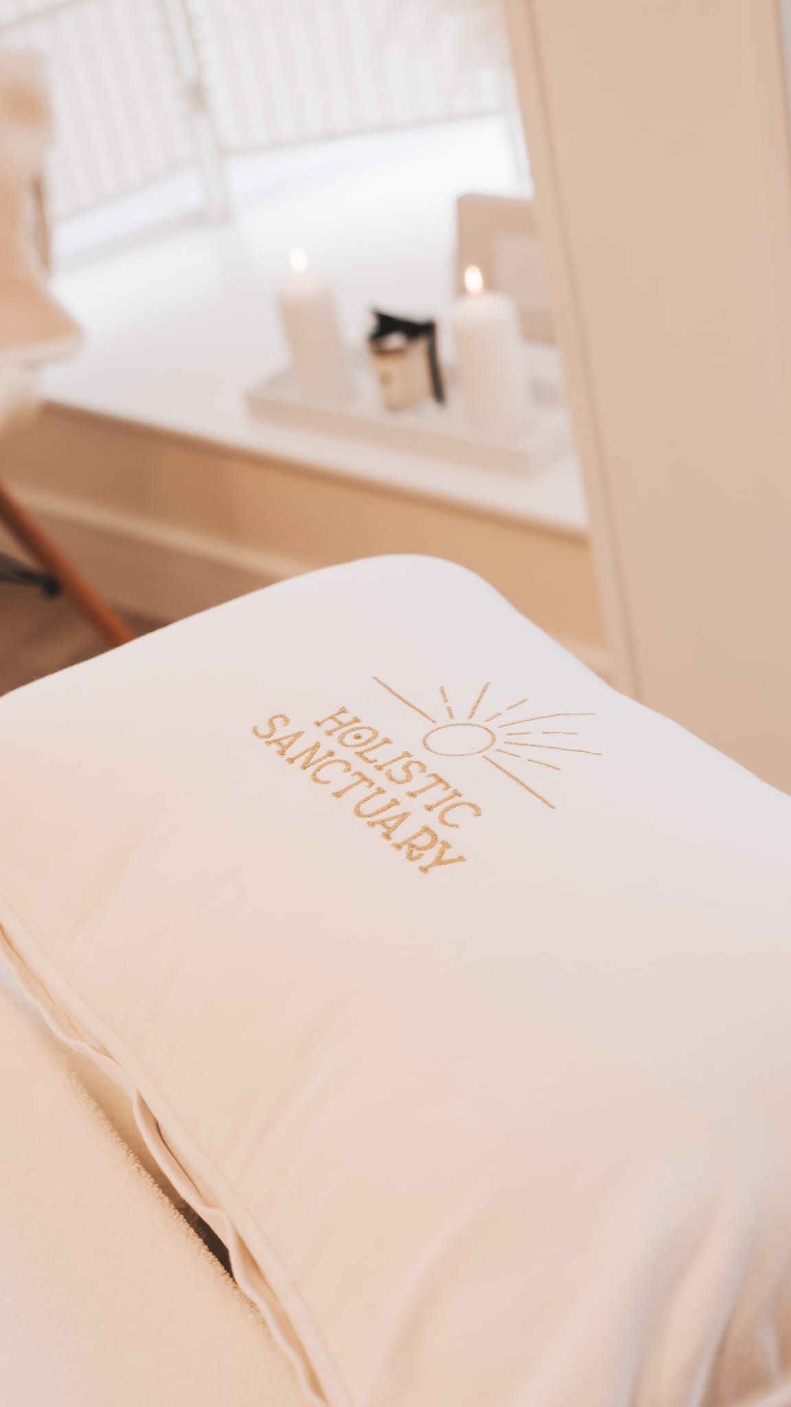 White massage table with 