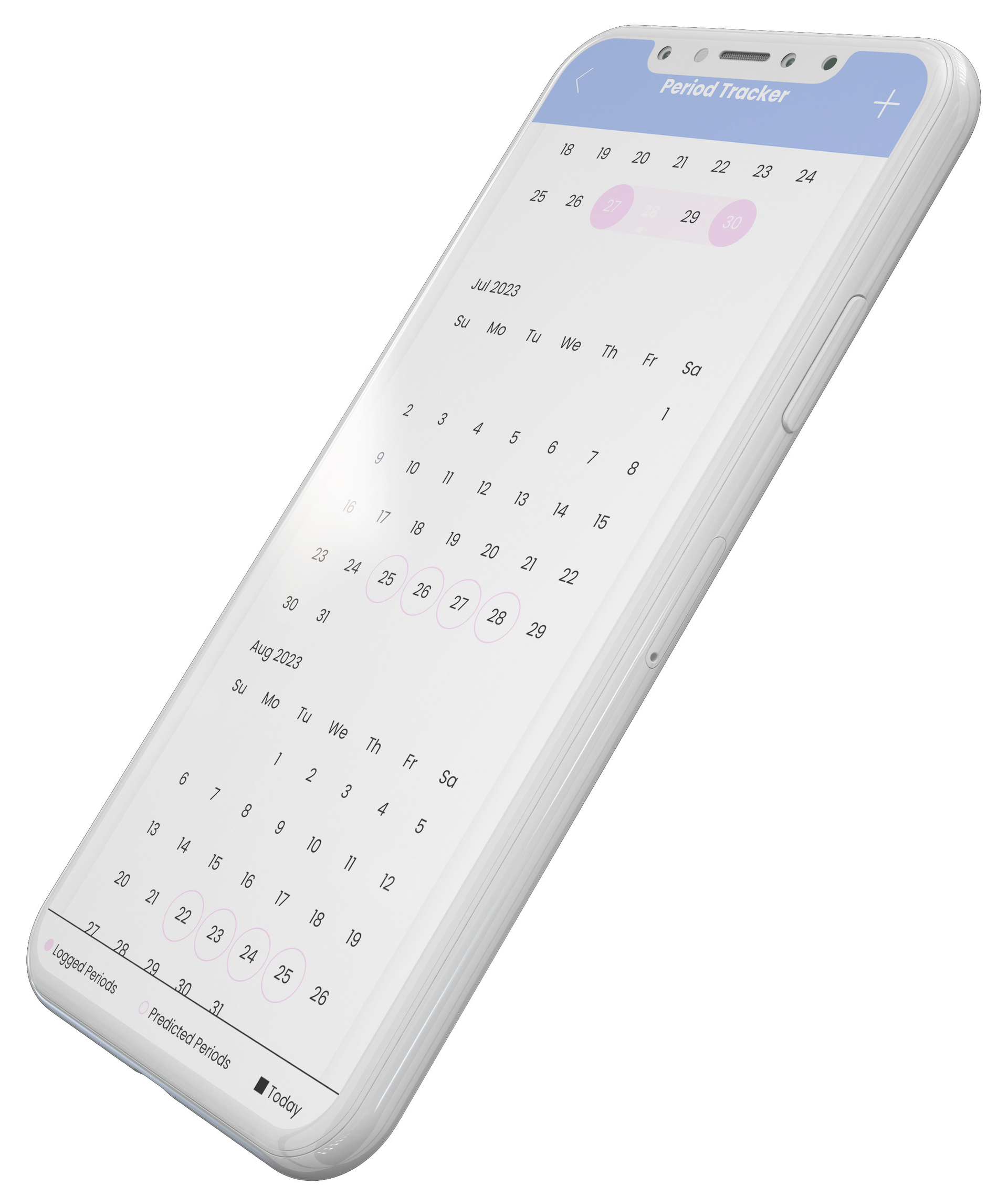 A white cell phone with a calendar on the screen