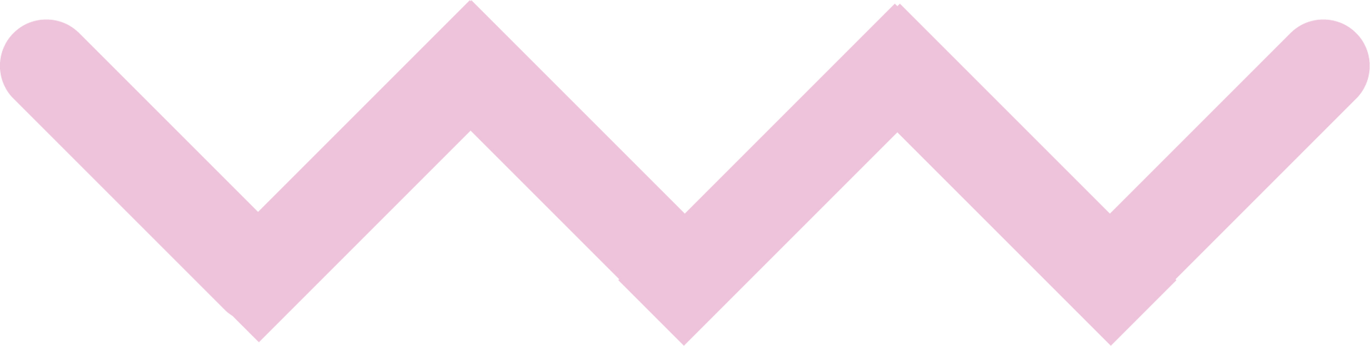 A pink letter w on a white background.