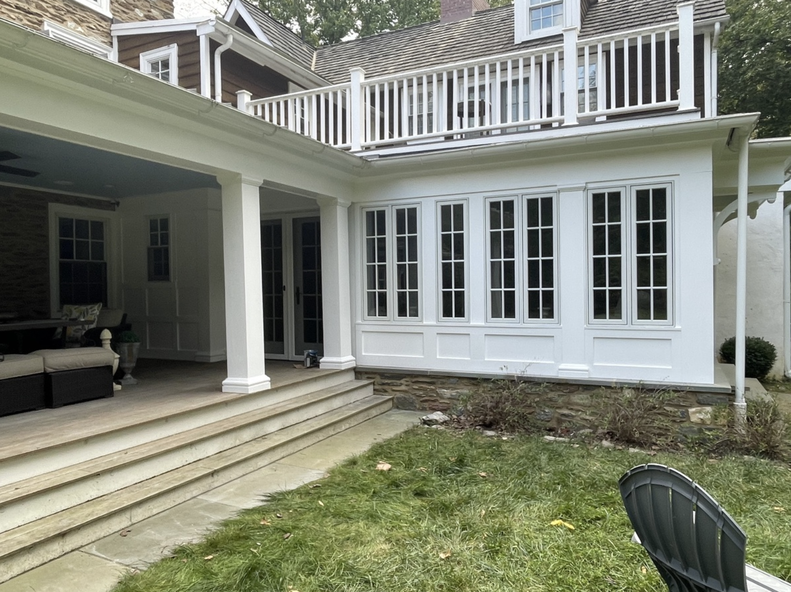 Exterior paint job on historic home near Villanova University by Van Horn Painting