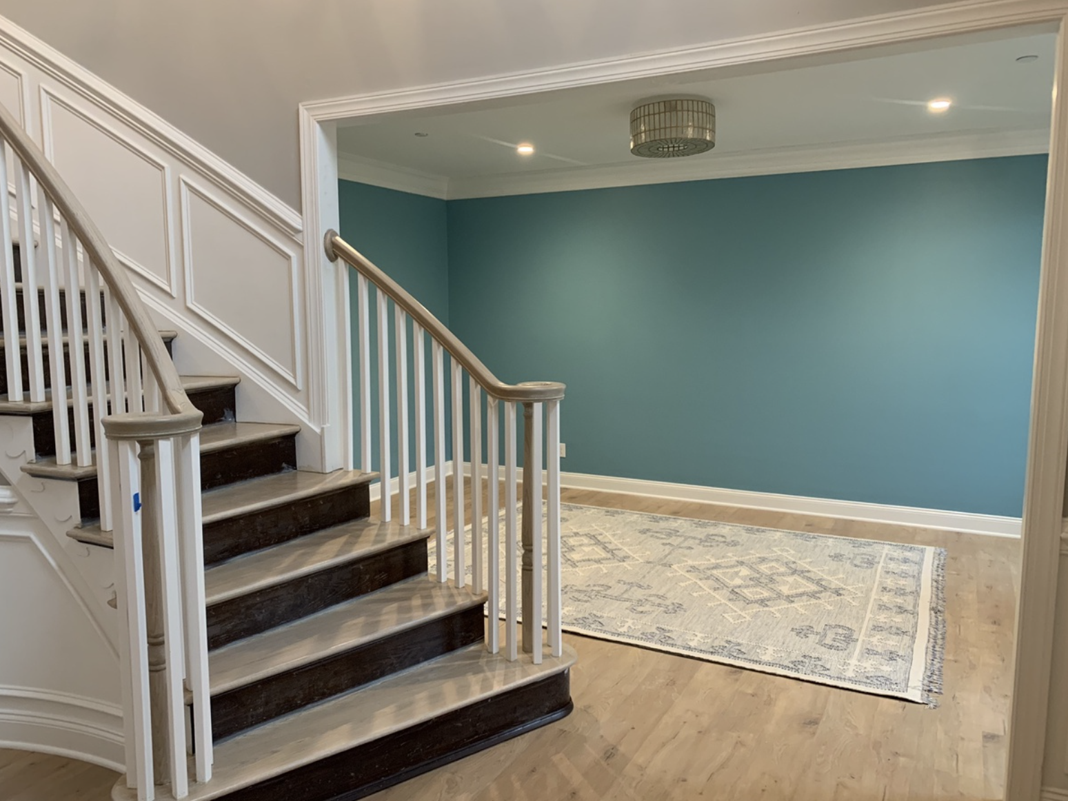 Stairway and dining room freshly painted in Newtown Square, PA
