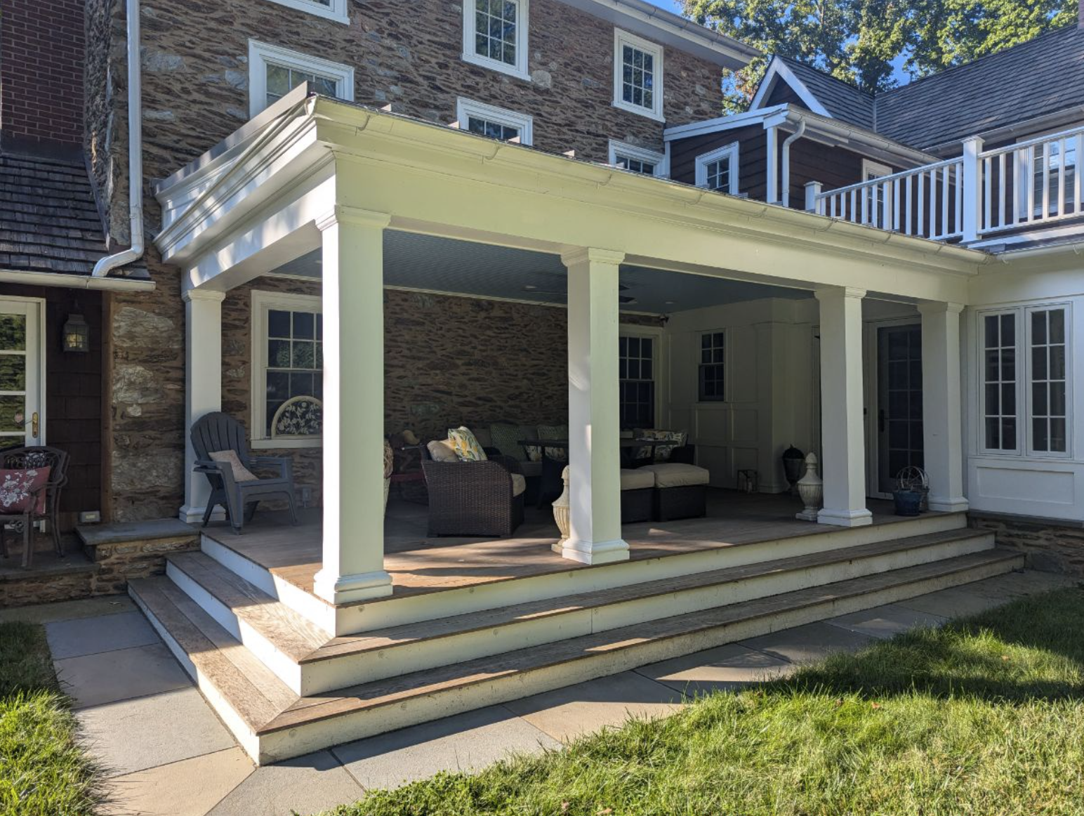 Van Horn Painting project, porch area of historic home near Villanova PA.