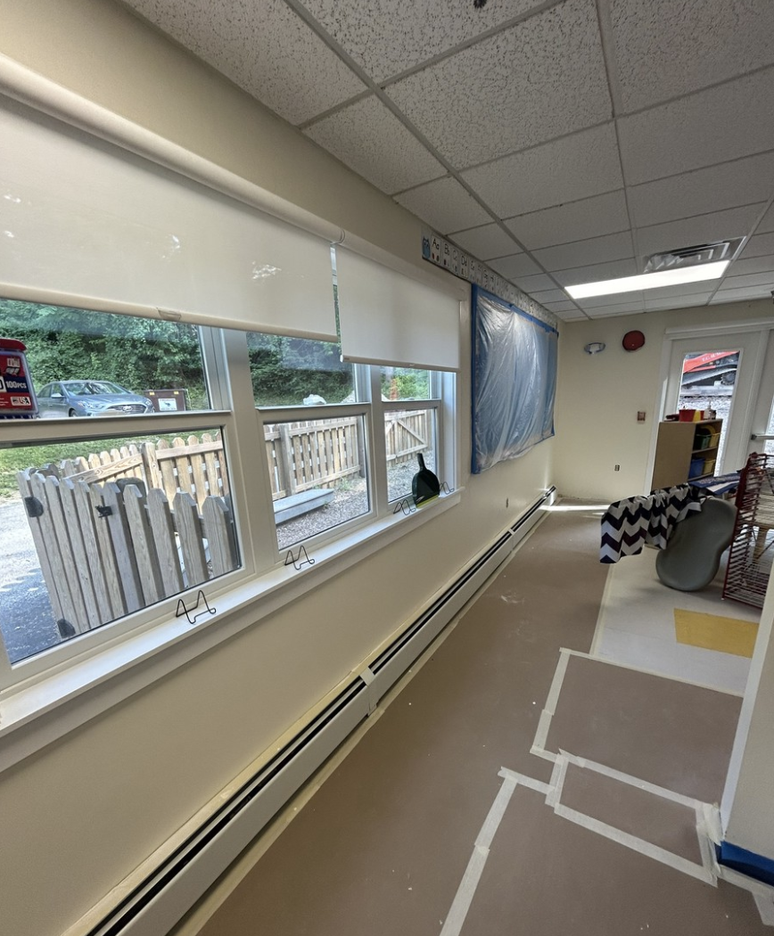 Interior office space painting project near Villanova. Project by Van Horn Painting