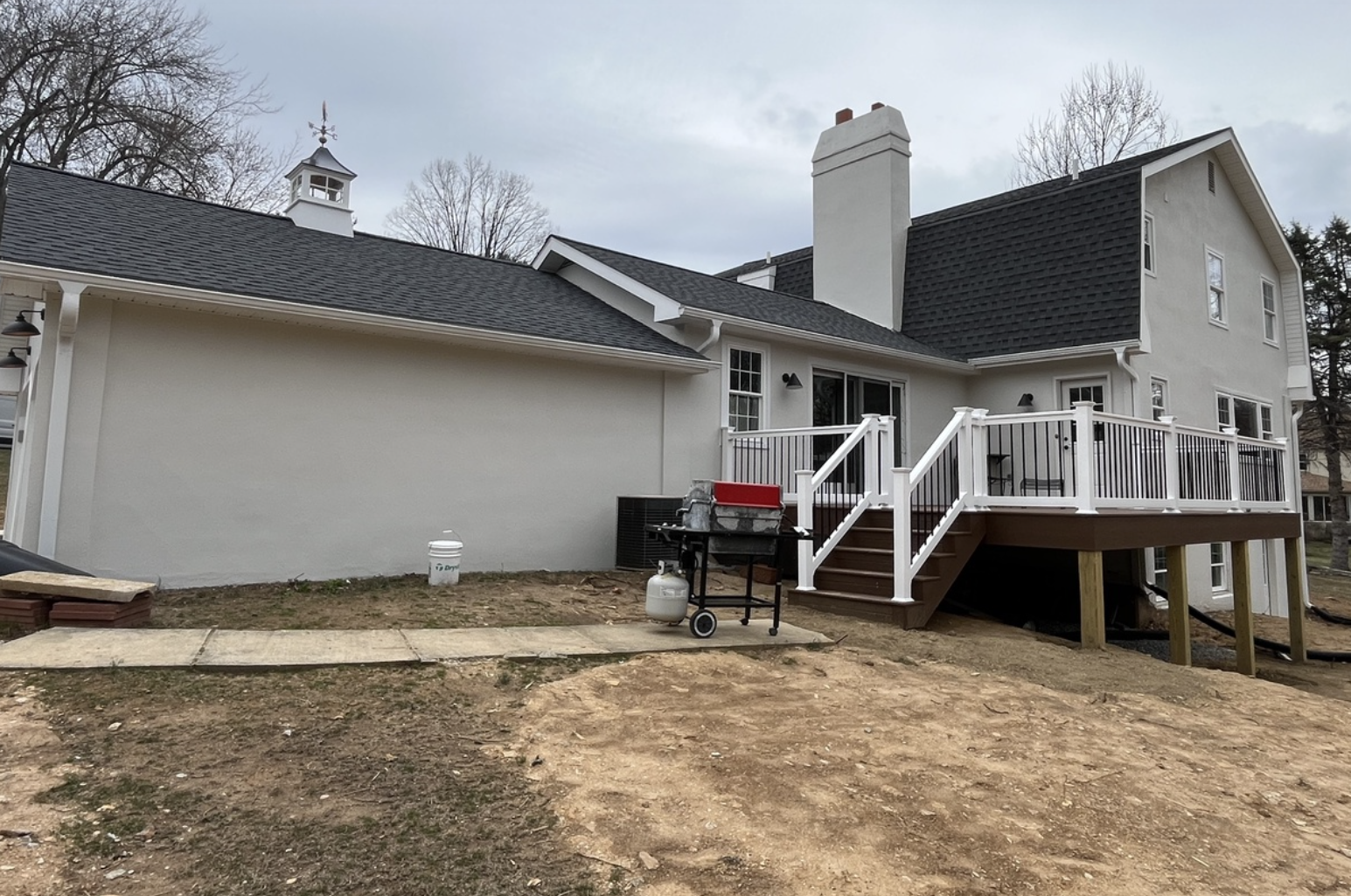 Freshly painted deck railing in West Chester PA