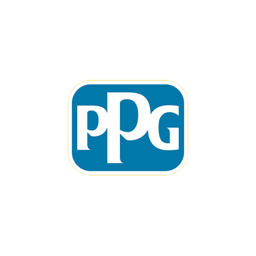 The ppg logo is blue and white on a white background.