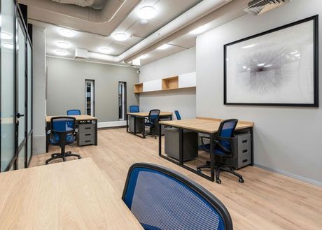 A newly painted commercial office space