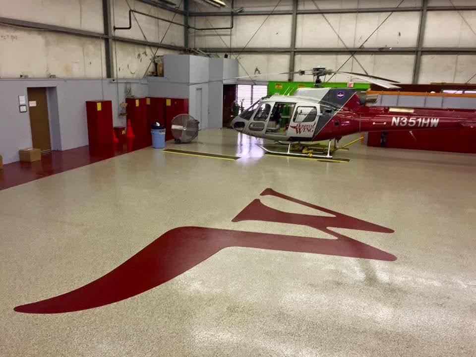 Airplane Hangars Polurea Epoxy Floor Installation