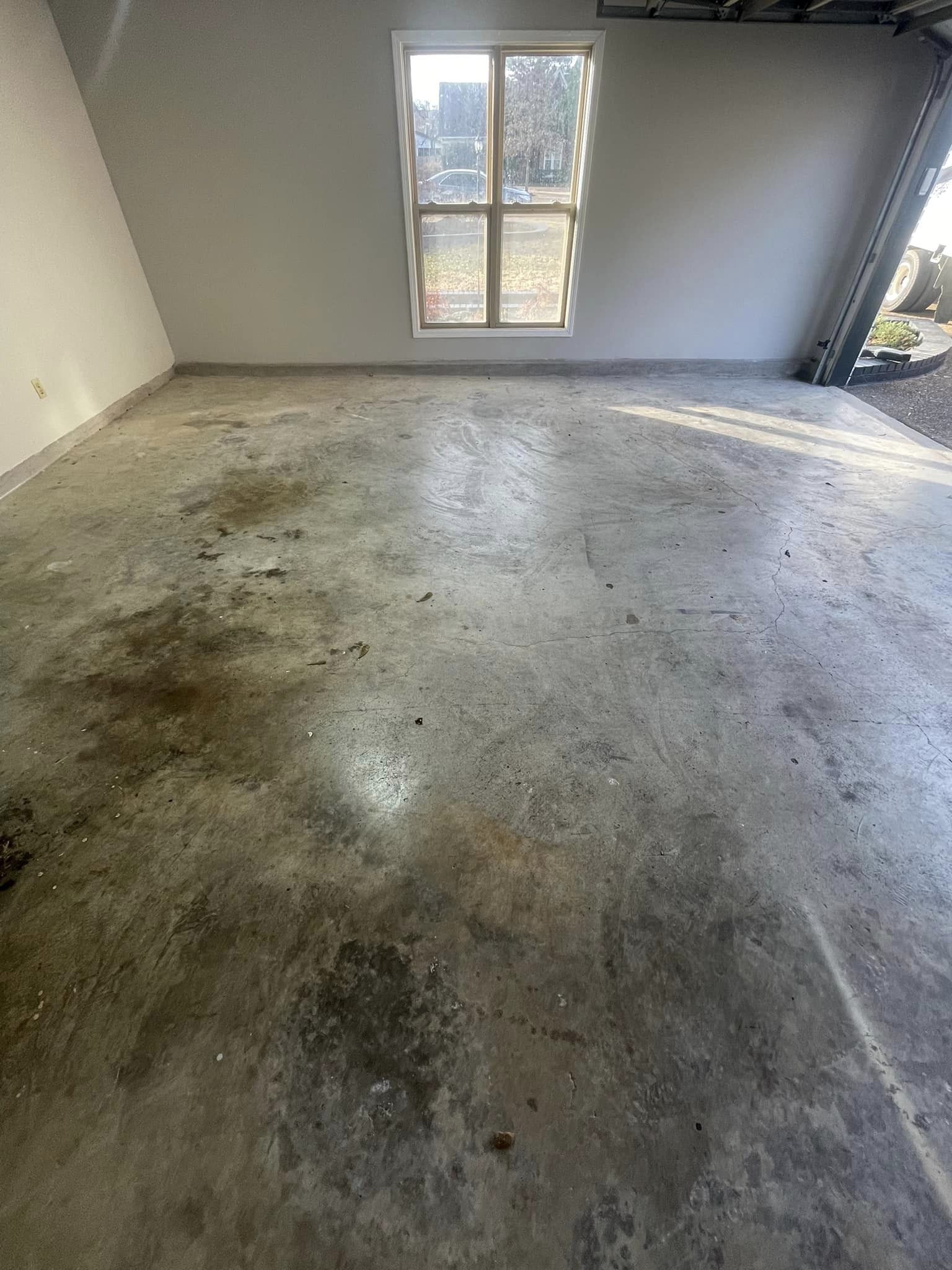 Before Polyurea Epoxy Garage Floor Coating