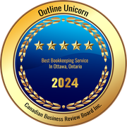 Gold award seal for Outline Unicorn, Best Bookkeeping Service in Ottawa, Ontario, 2024