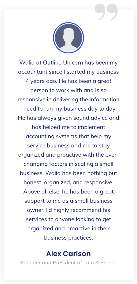 A screenshot of a testimonial from alex carson.