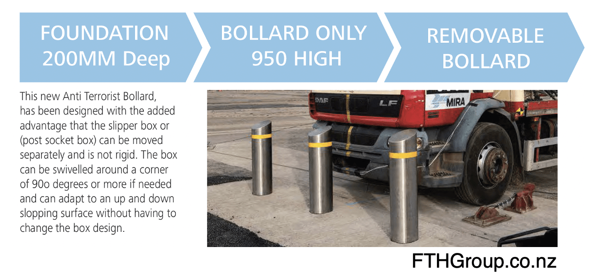 Truck Bollard Bench that can stop a 7.5 ton truck