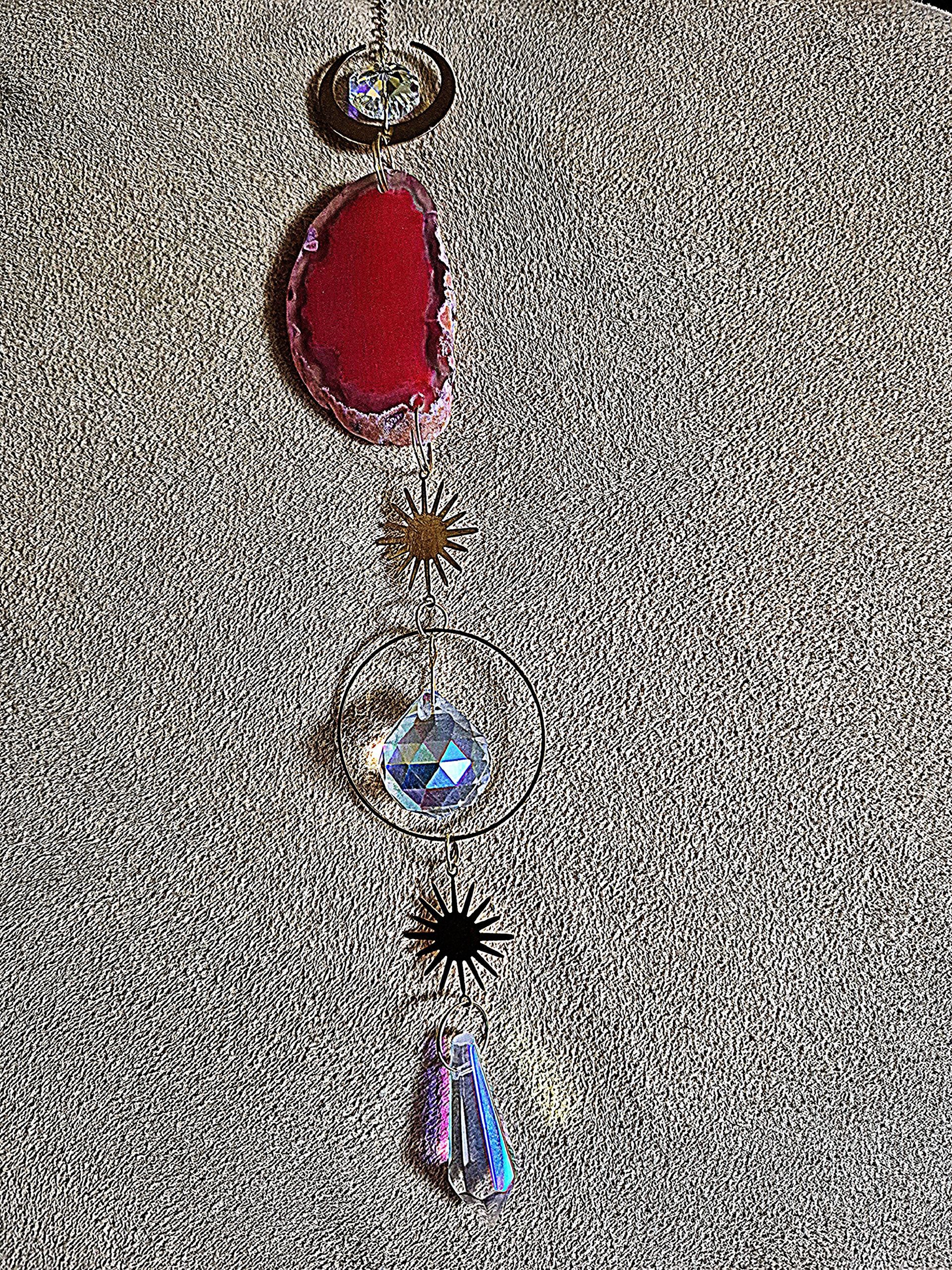 Red Agate Slice Suncatcher