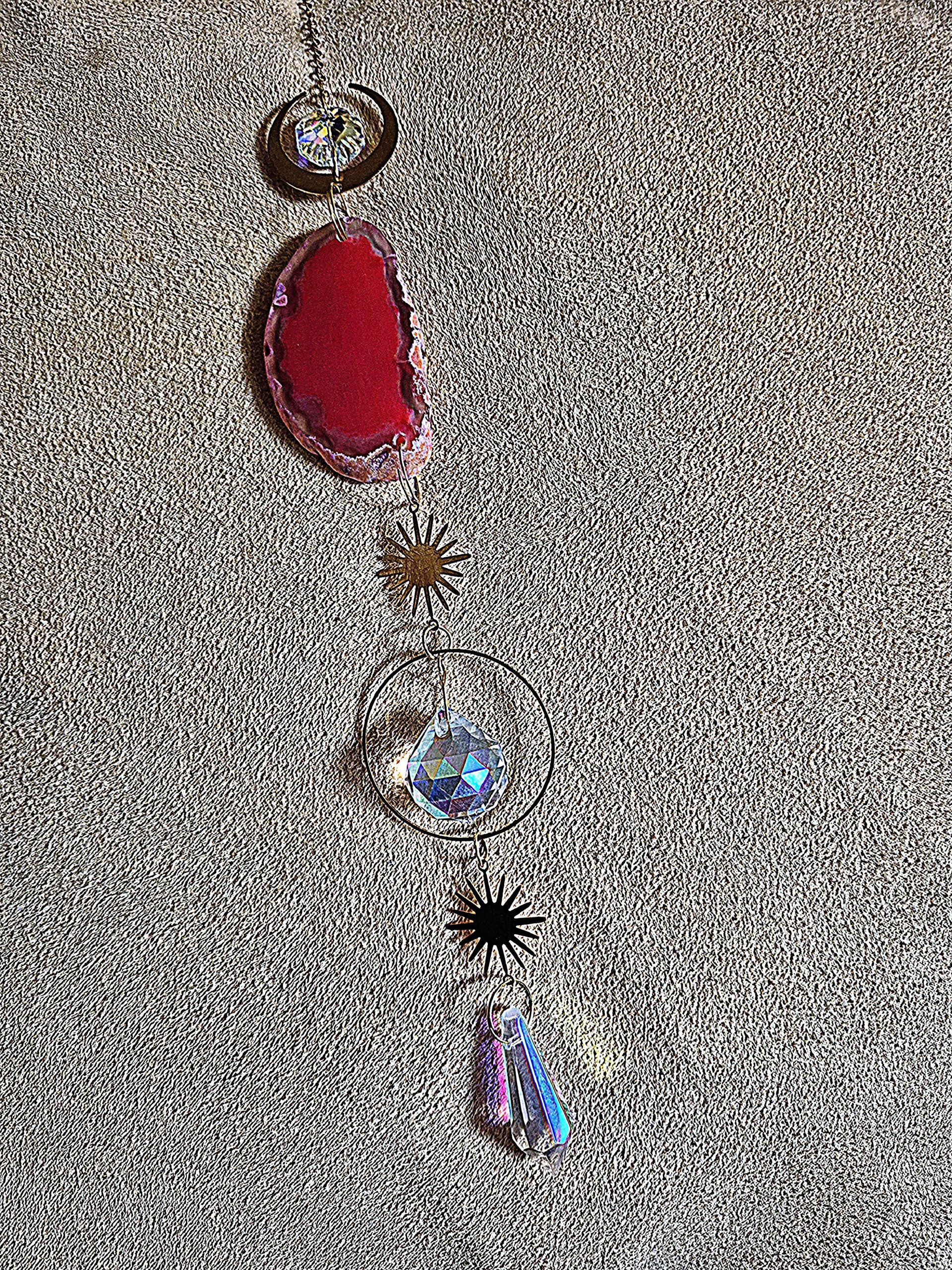 Red Agate Slice Suncatcher