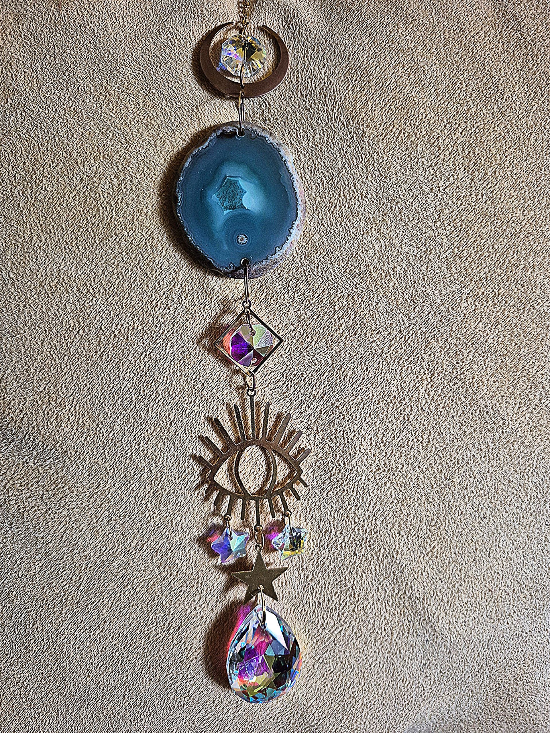 Blue Agate Slice Suncatcher