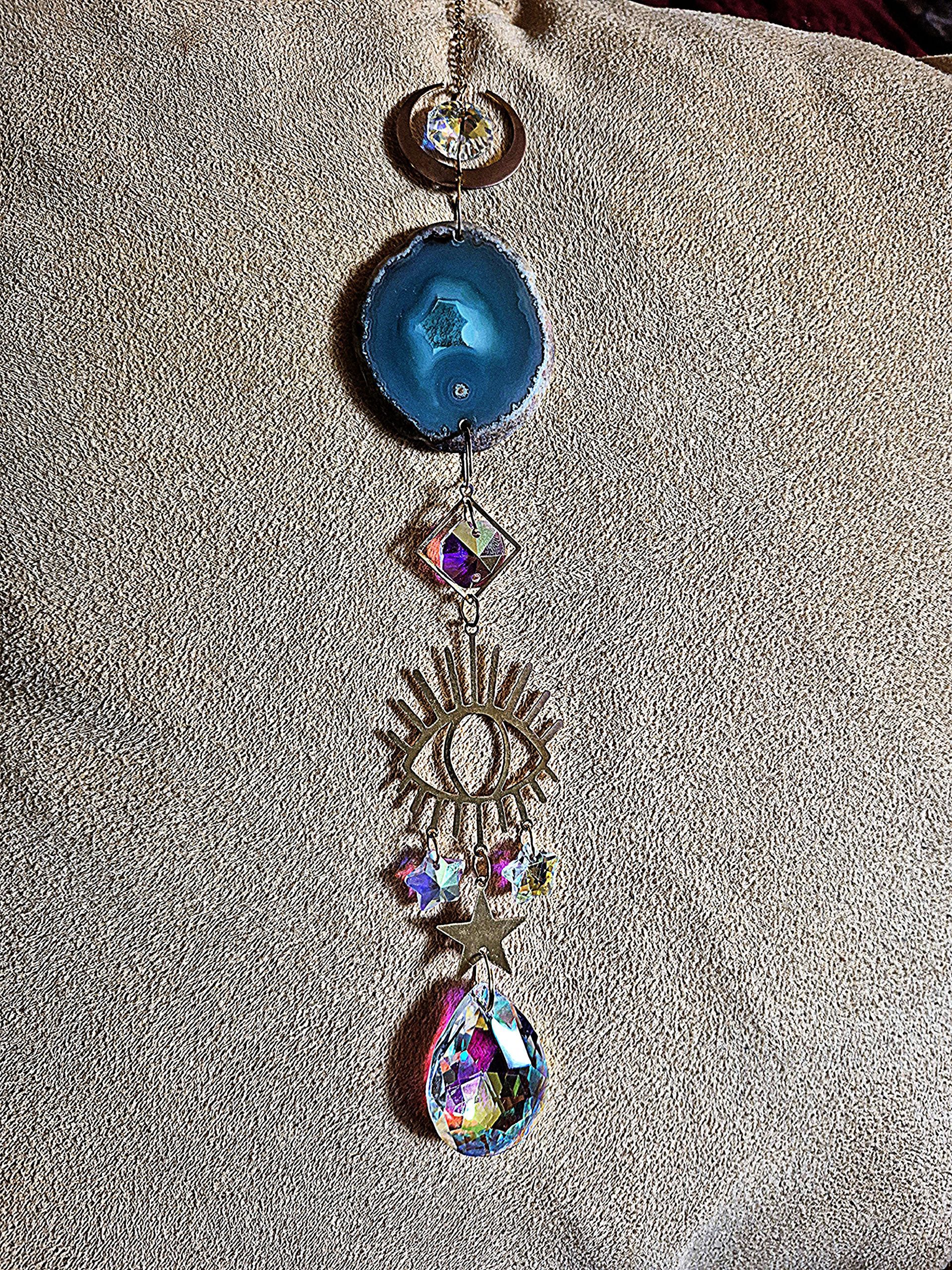Blue Agate Slice Suncatcher