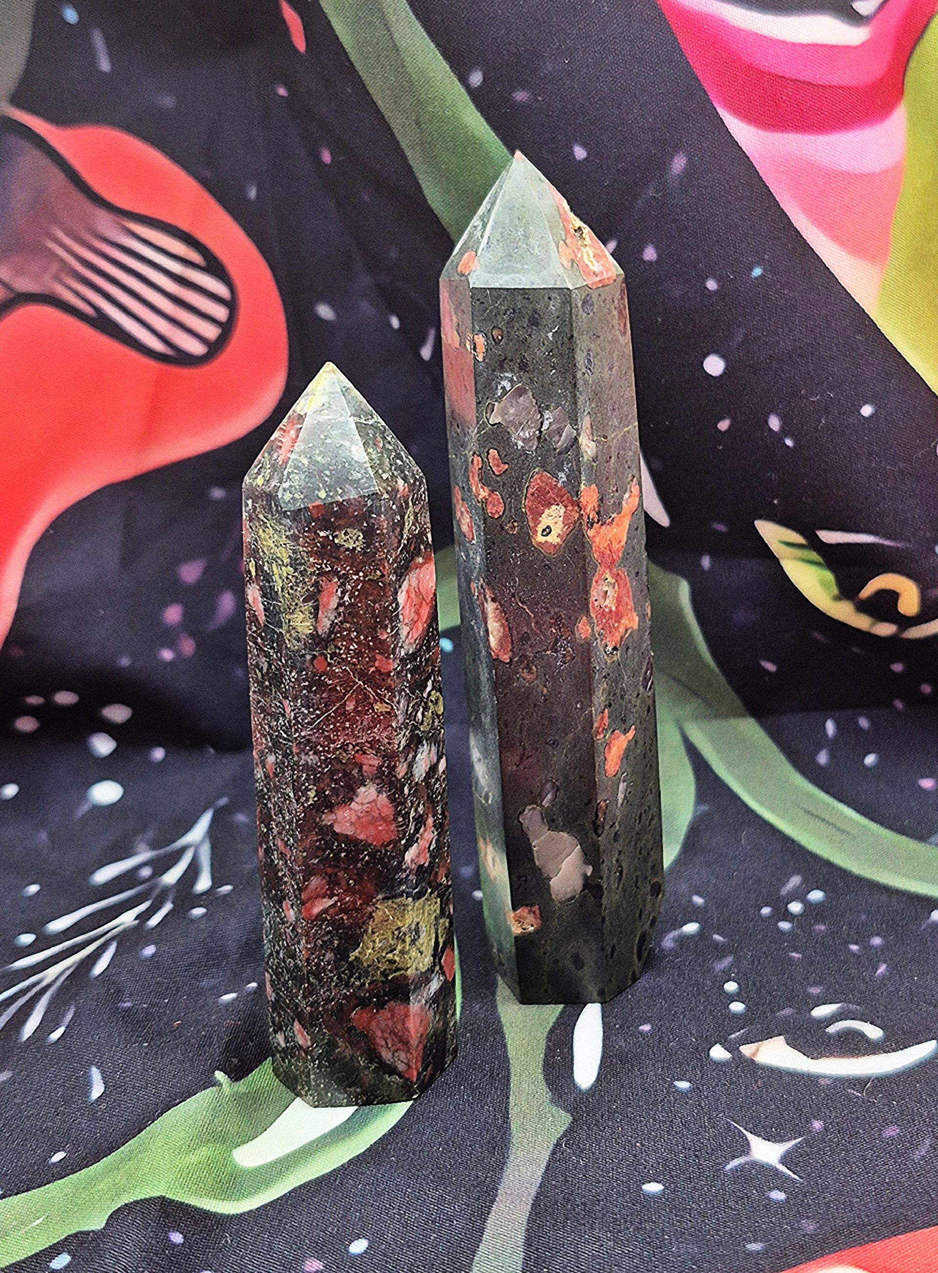 Plum Blossom Jasper Crystal Tower