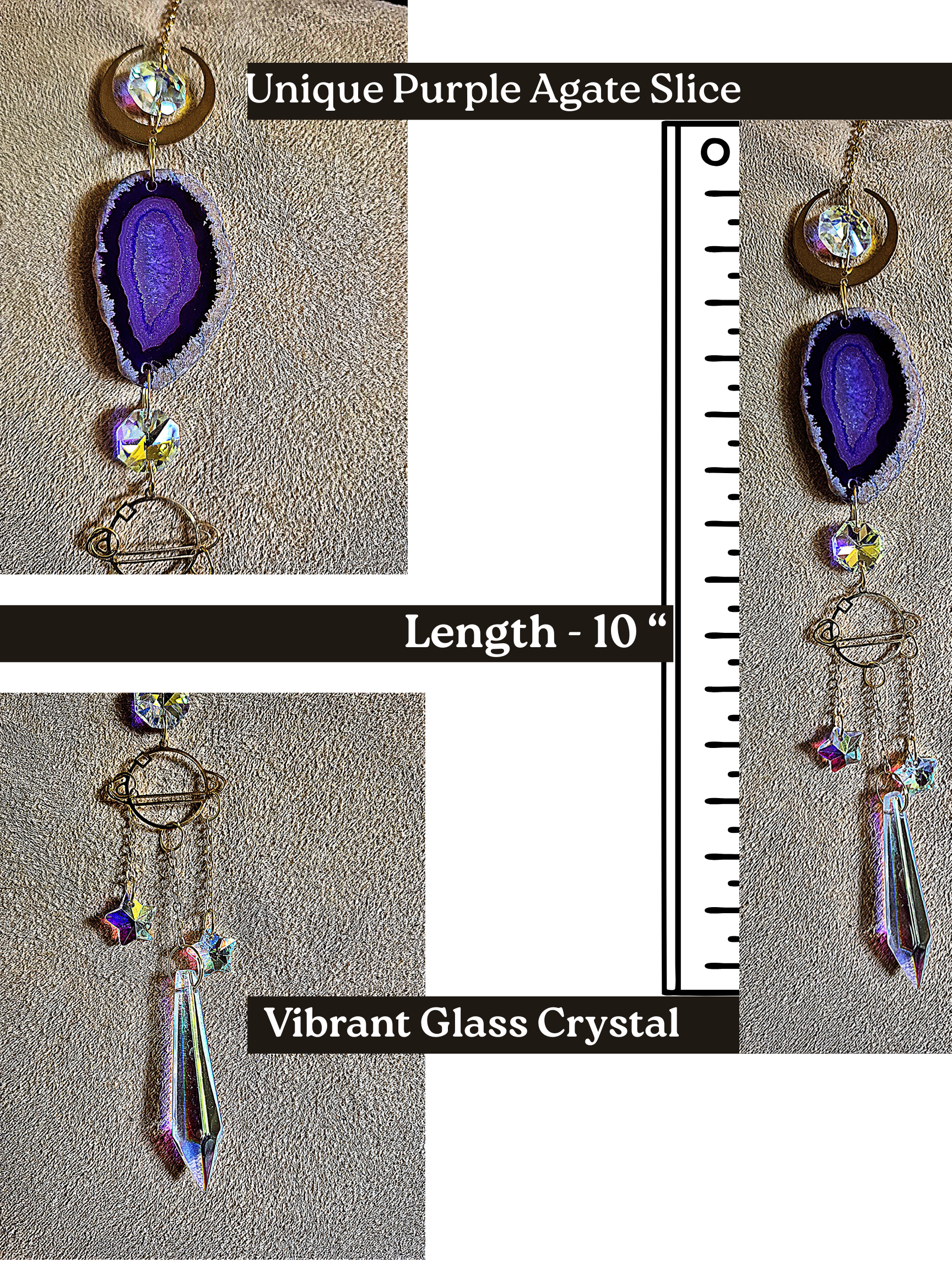 Purple Agate Slice Suncatcher