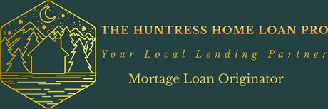 Gold logo with house and moon, “The Huntress Home Loan Pro,” “Your Local Lending Partner,” and “Mortgage Loan Originator”