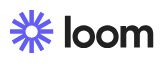 Loom logo with a purple starburst icon and black lowercase wordmark
