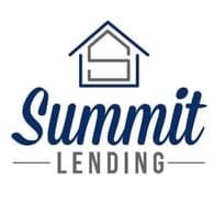 Summit Lending logo with navy house icon and blue script text on white background