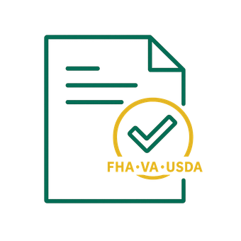 Document icon with green checkmark and “FHA VA USDA” label