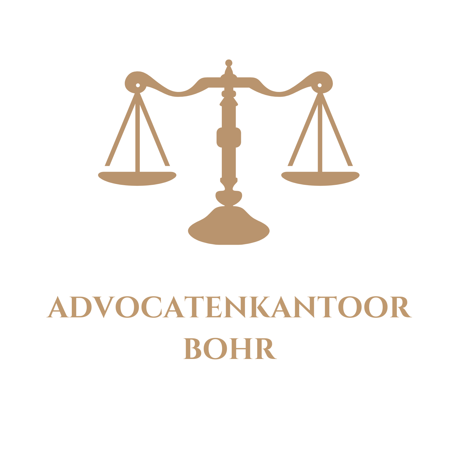 Het logo van Advocatenkantoor Bohr heeft een schaal van rechtvaardigheid erop.