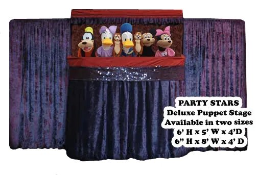 A deluxe puppet stage is available in two sizes