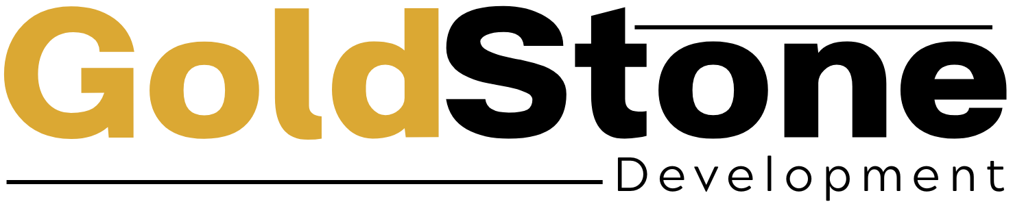 GoldStone Development logo in gold and black text with a horizontal line beneath the word