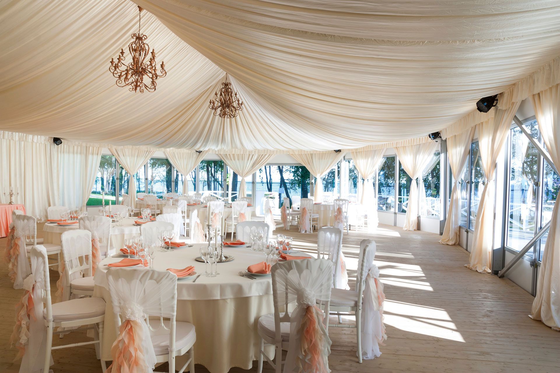 Large Tent With Tables and Chairs