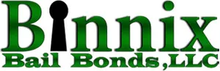 Logo for Binnix Bail Bonds, LLC, with a keyhole in the center and green and black text.