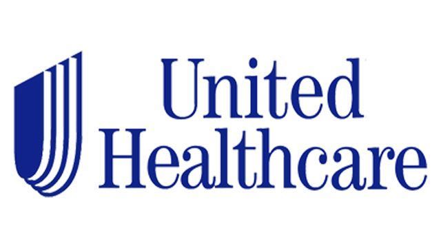 The logo for united healthcare is blue and white.