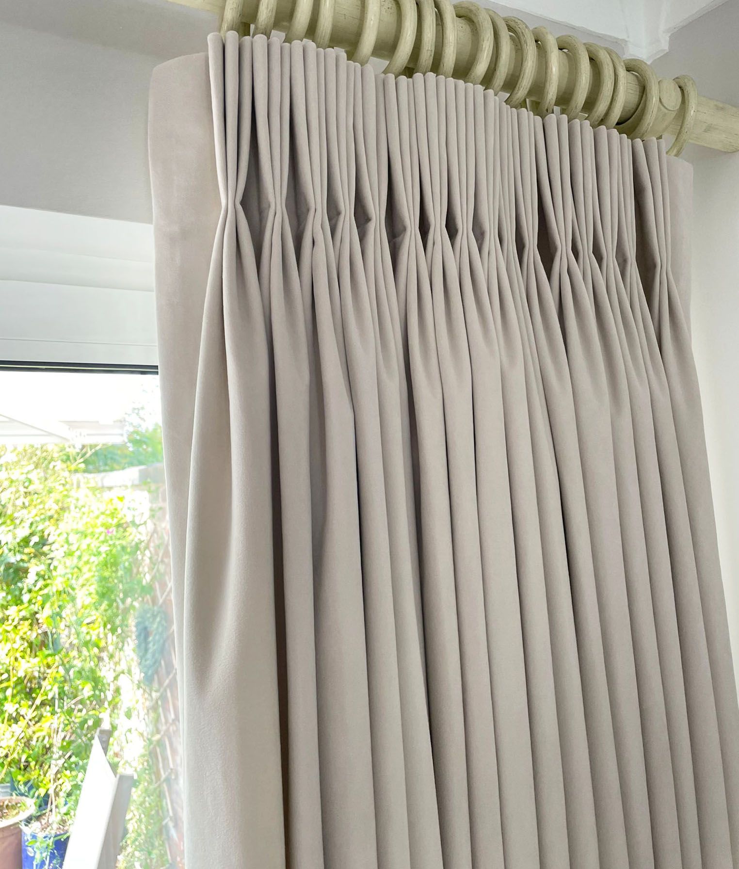 Triple pleat velvet curtains