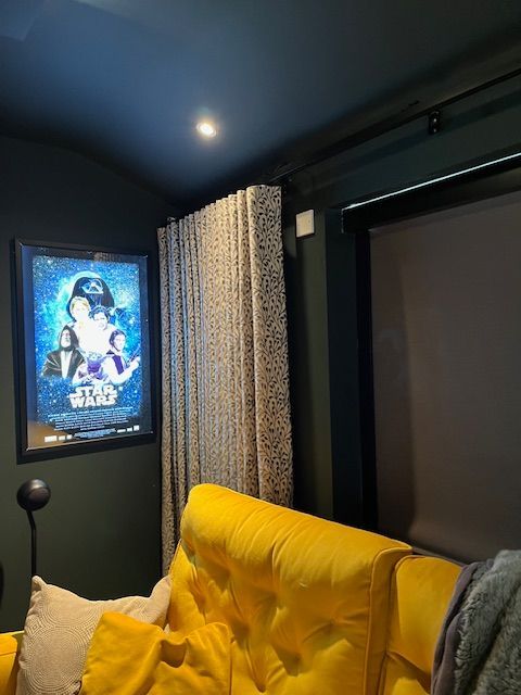 Cinema room wave curtains
