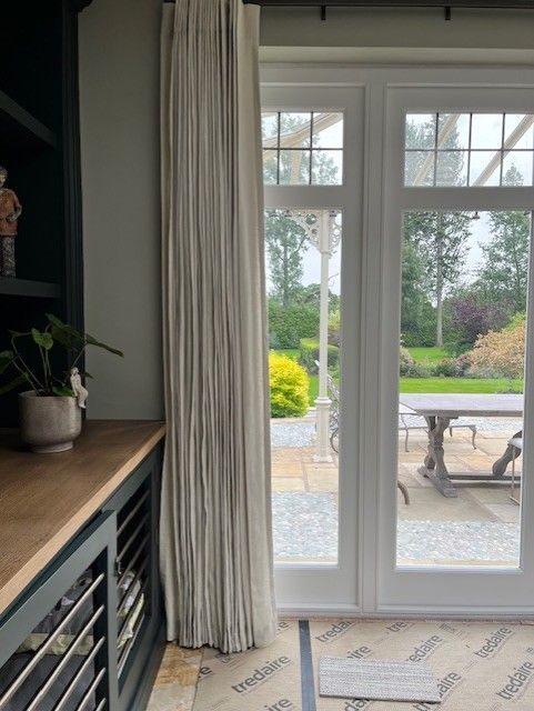 Unlined linen single pleat curtains