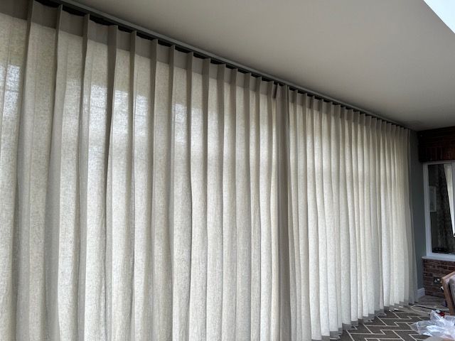 Unlined linen single pleat curtains