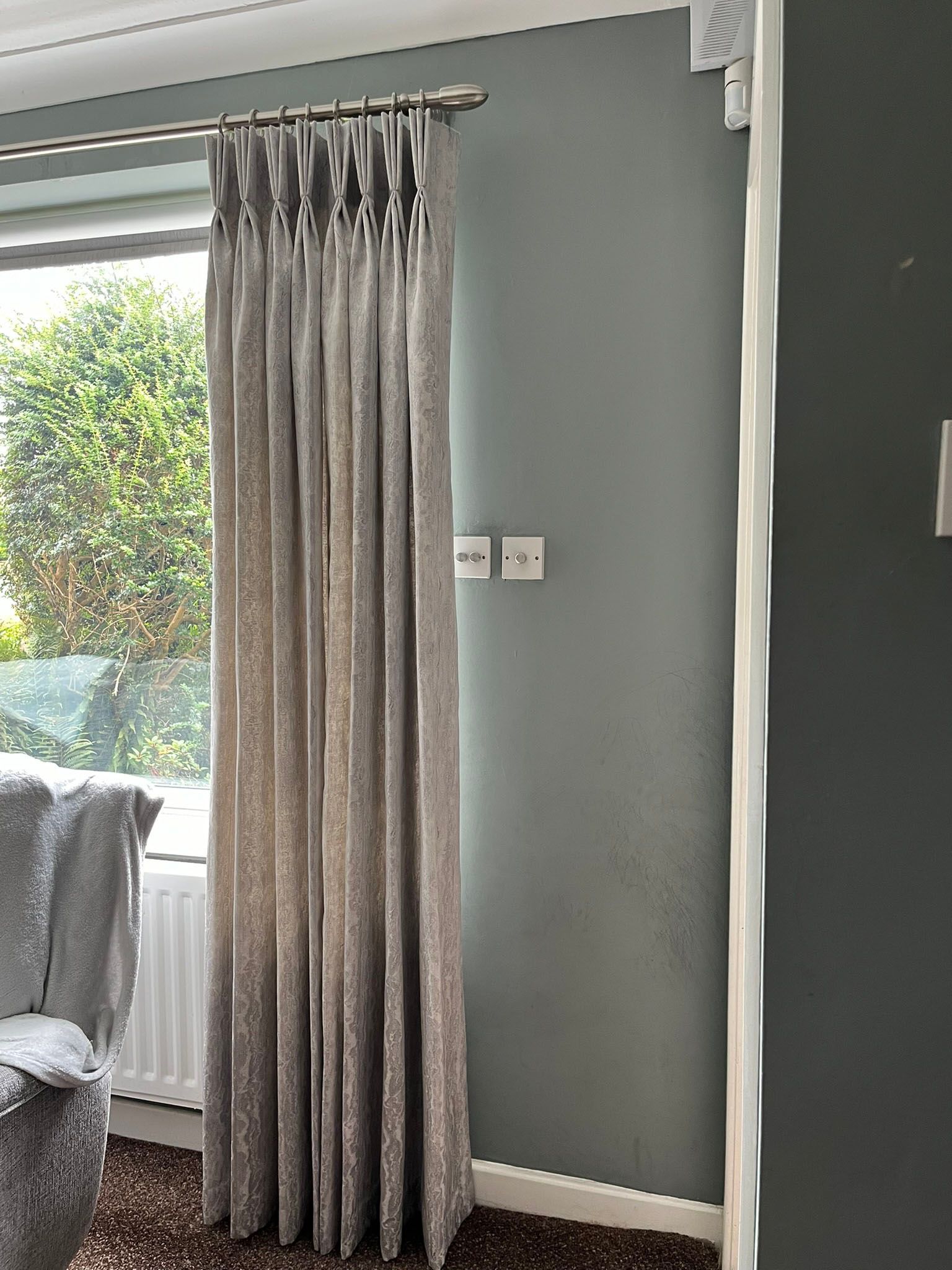 Triple pleat dress curtains