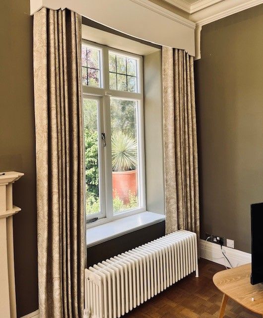 Single pleat interlined curtains