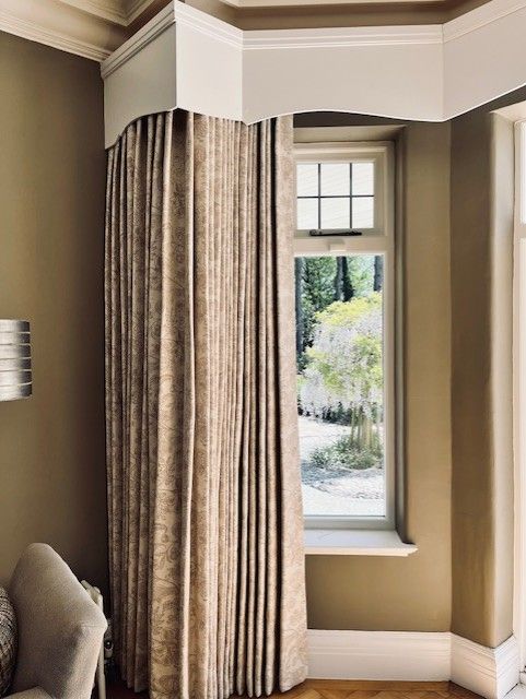 Single pleat interlined curtains