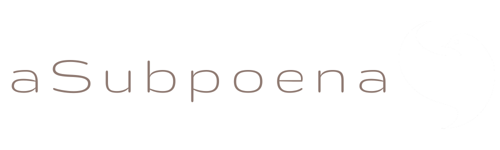 A subpoena logo on a white background
