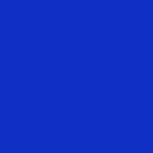 Solid blue background.