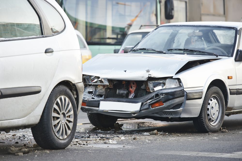 Two Cars Are Involved in a Car Accident on a City Street — Panel Pro Smash Repairs in Wodonga, VIC