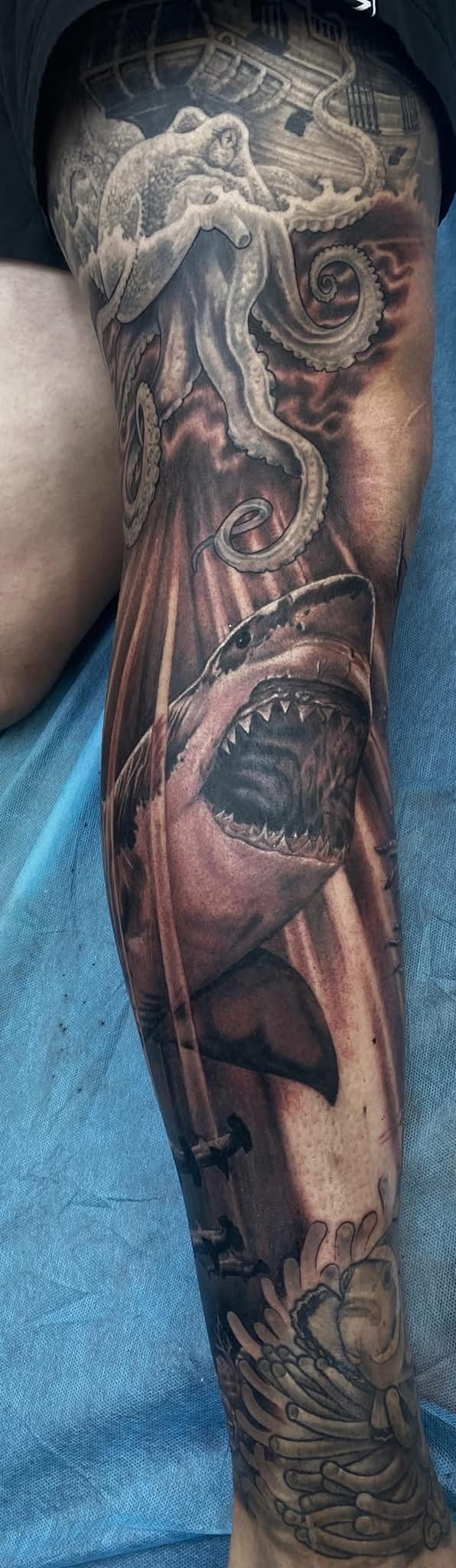 Tattoo of a mythological figure on an arm. It features detailed shading and fine lines. — Whitsunday Tattooing Airlie Beach in Whitsundays, QLD