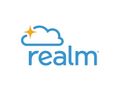 Realm logo with blue cloud and orange star above the word “realm” in blue