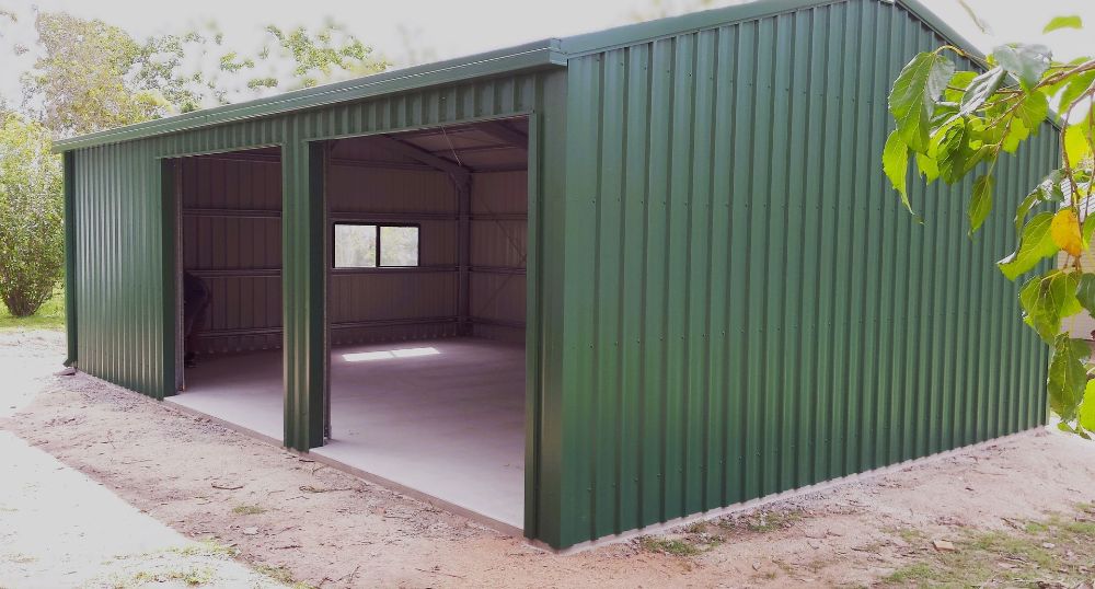 A 3d Rendering of a Garage With Two Garage Doors — Mareeba Sheds & Gas In Mareeba, QLD