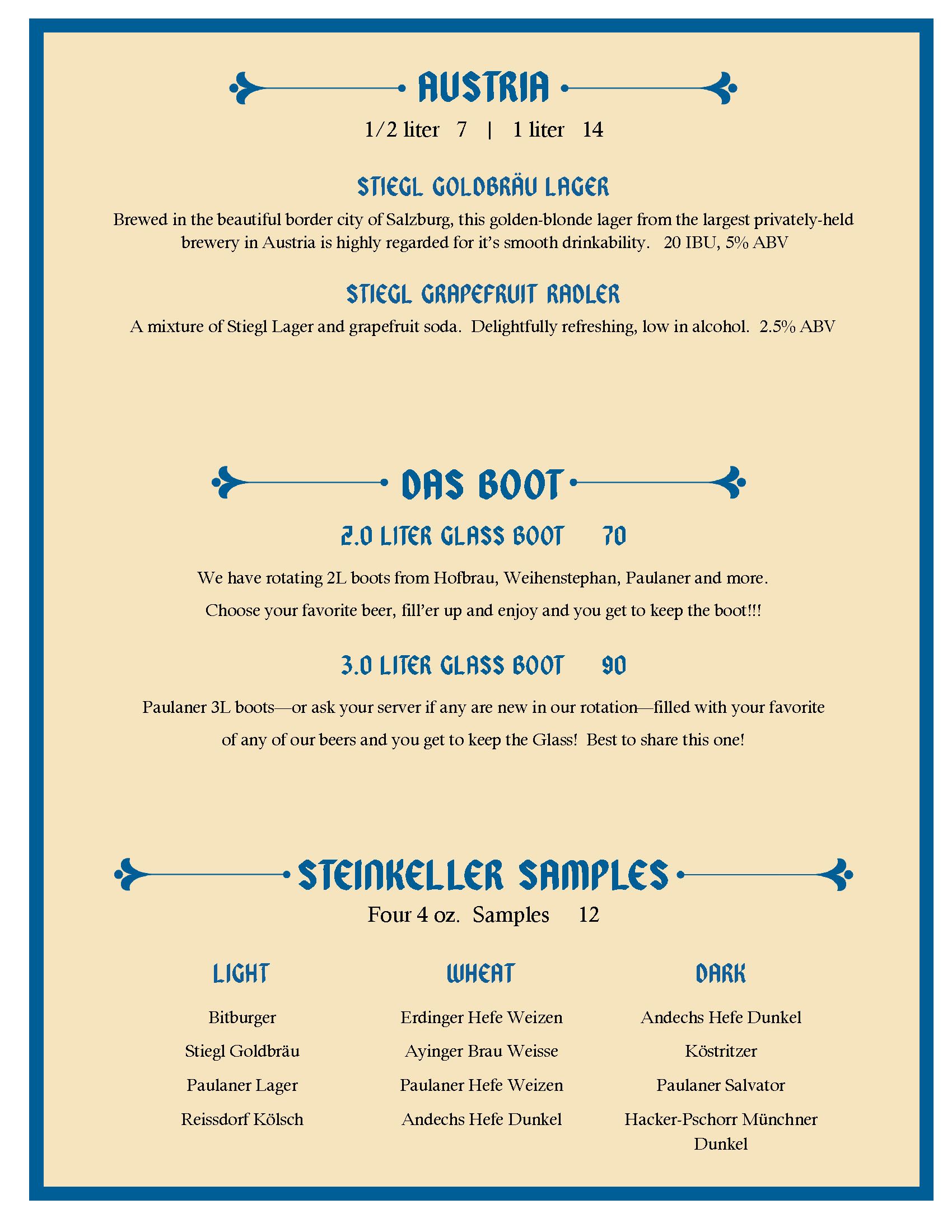 drink menu